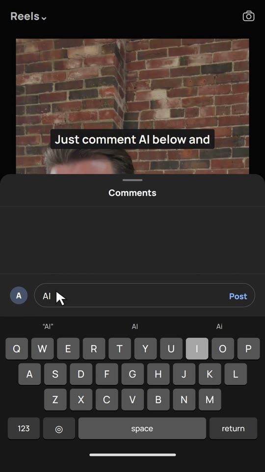 Open the comment sheet and show the keyboard responding.