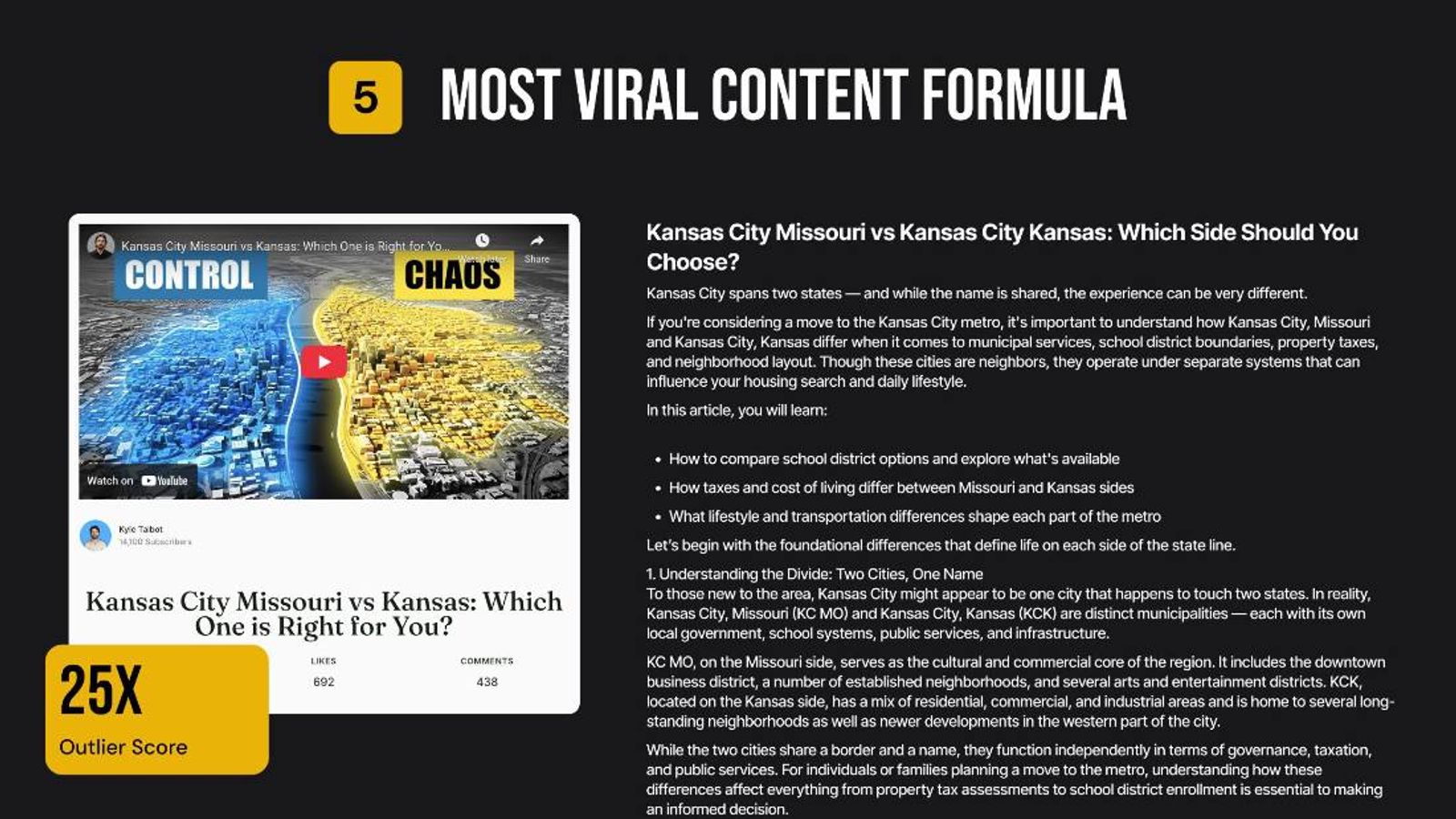 The A versus B viral content formula, a 25X outlier