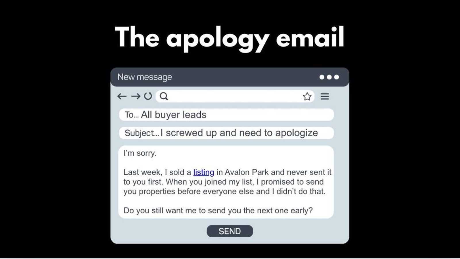 The apology email