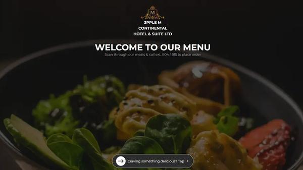 Case study of Fastrive Studio redesigning 3ppleM Continental Hotel menu website showing before-and-after transformation with 200% lead growth.
