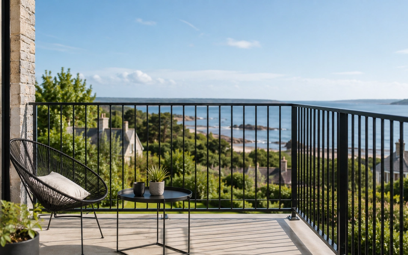 Garde-corps métallique installé sur un balcon en Bretagne