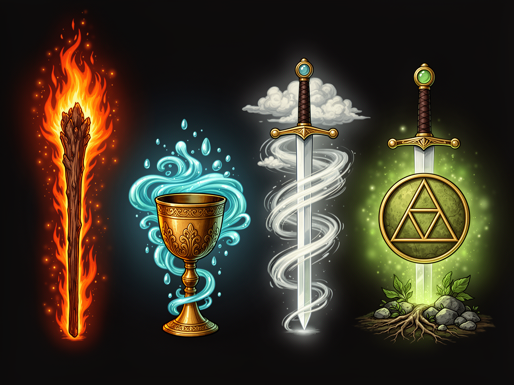 The Cartography of the Soul: Understanding Wands, Cups, Swords, and Pentacles
