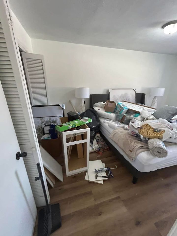 Bedroom before JNC cleaning — client home, Lynchburg area