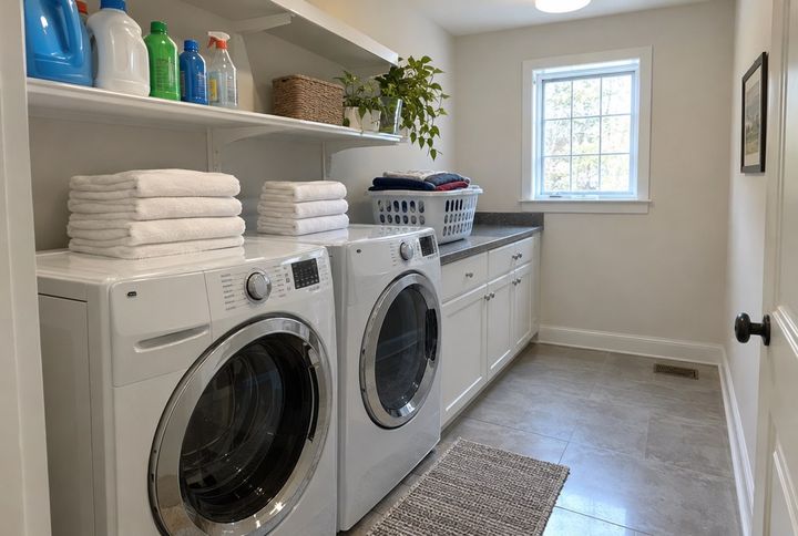 Example laundry room after cleaning (illustrative)