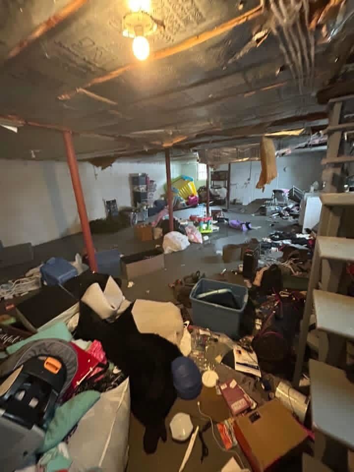 Basement before JNC cleaning — client home, Lynchburg area