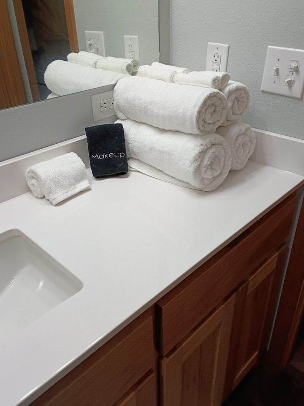 Guest-ready rental room cleaned and staged by JNC Hospitality