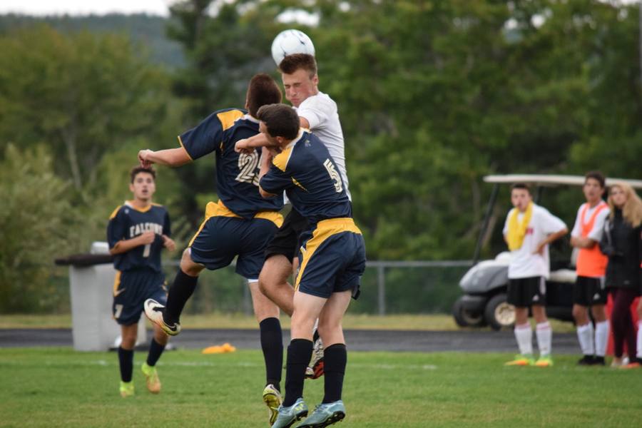 High school soccer action
