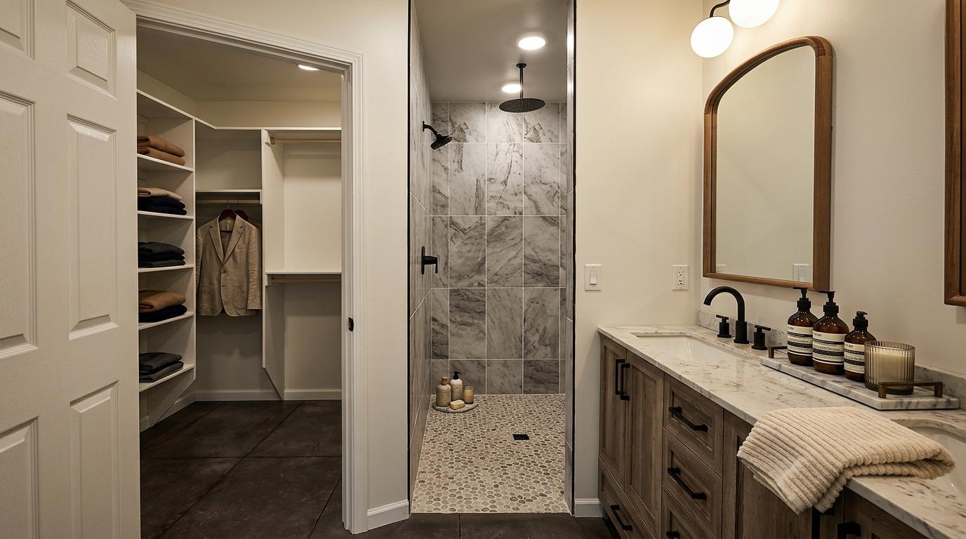 Primary bathroom suite renovation by M4 Builders