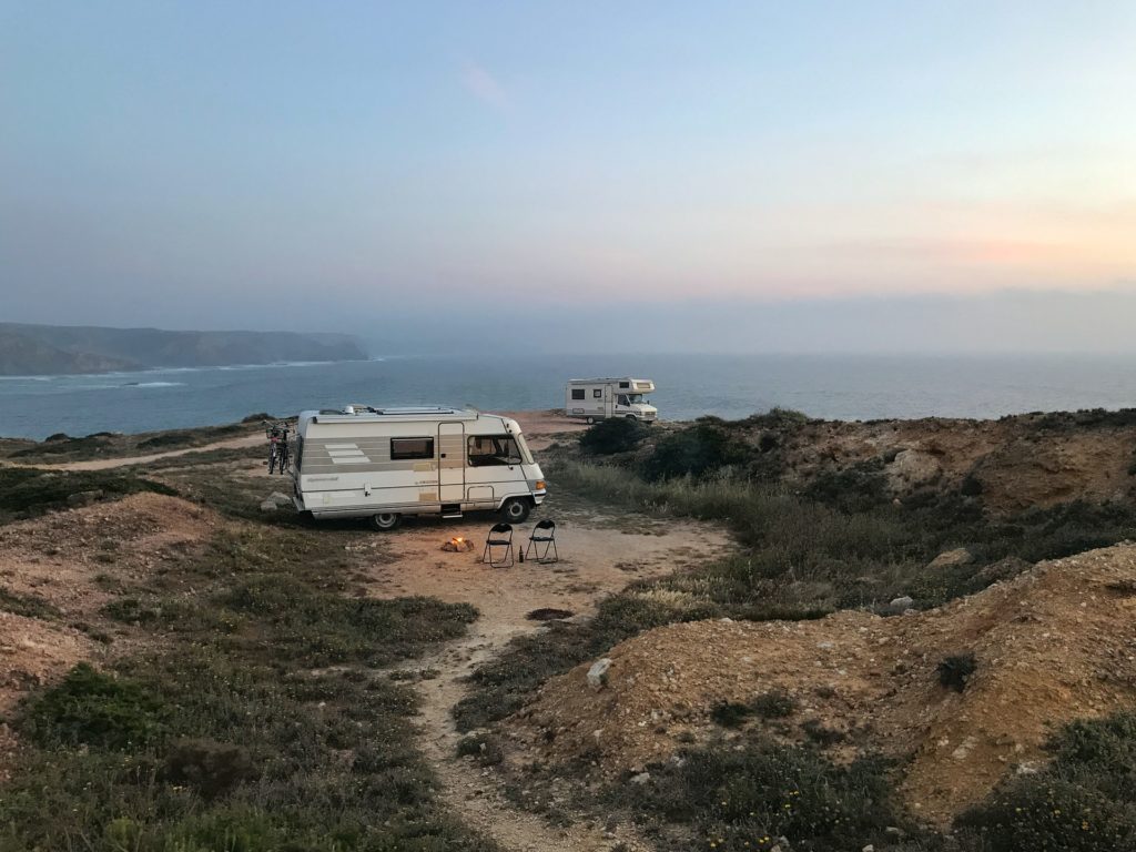 Motorhome along the coast