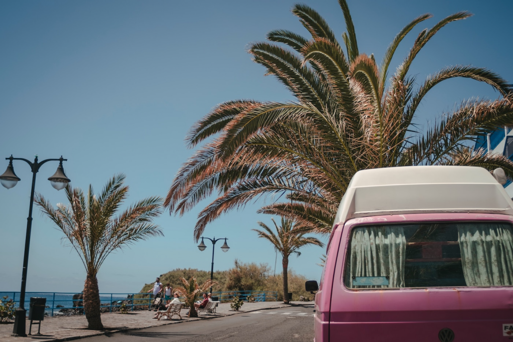 Campervan by a beach