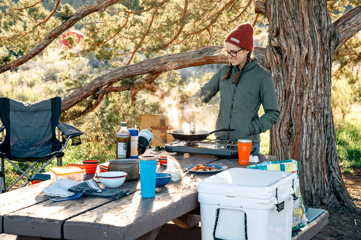 Cooking over a campstove