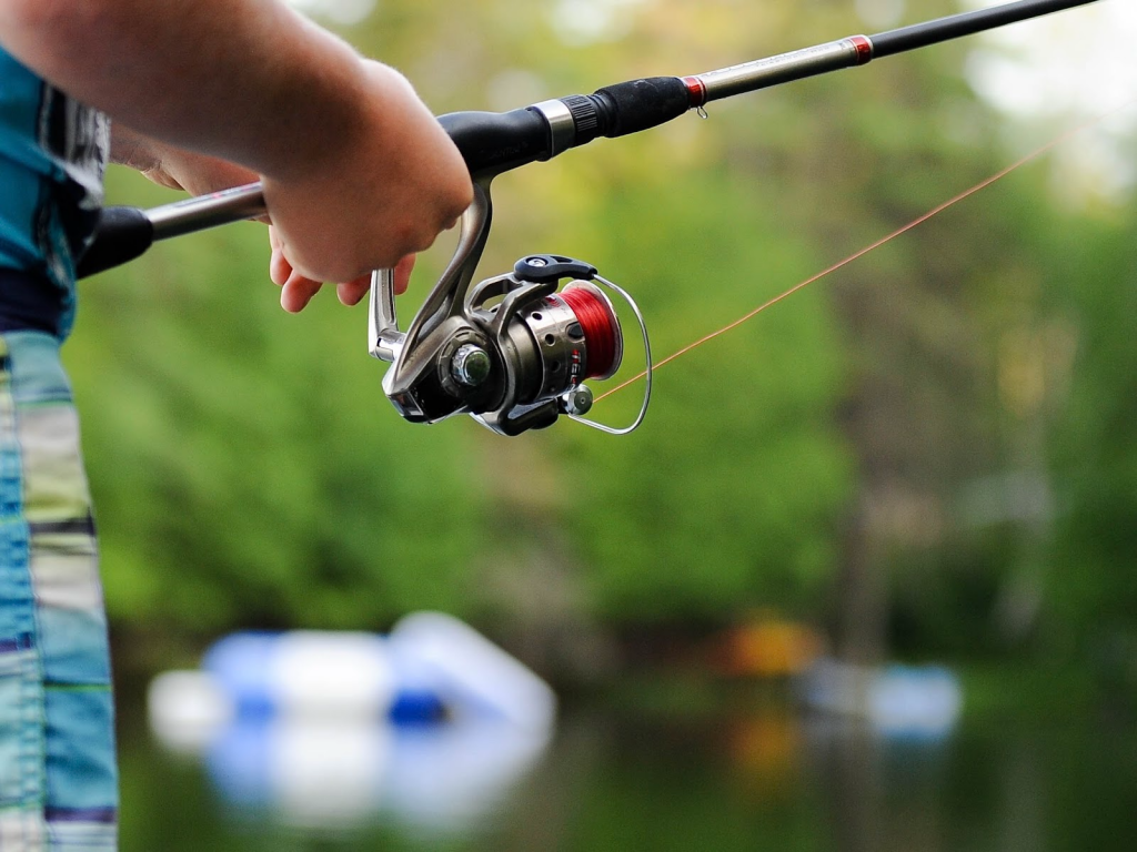 Fisherman casting a line
