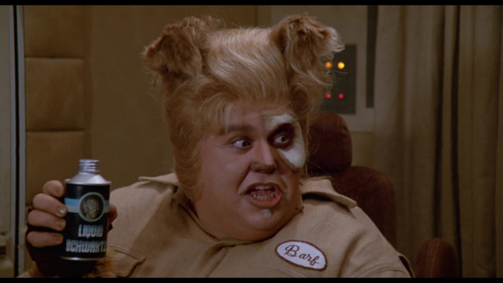 Barf from Spaceballs with can of Liquid Scwartz