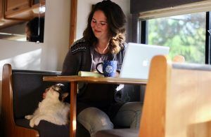 When RVing with cats designate space for them