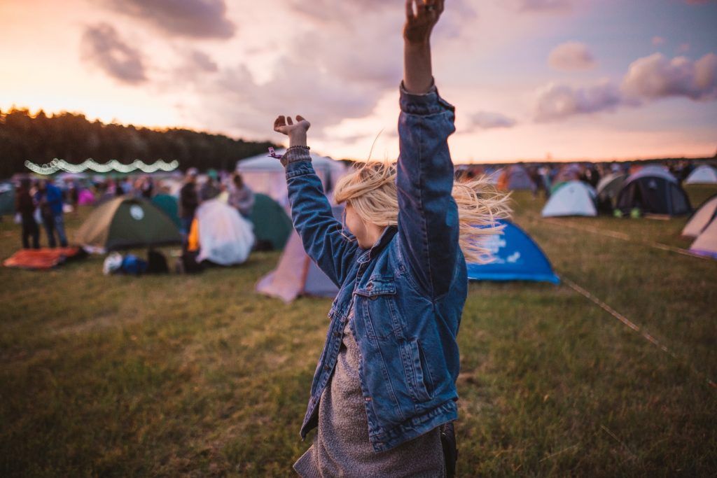 Lady at music festival