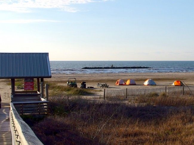 beach camping