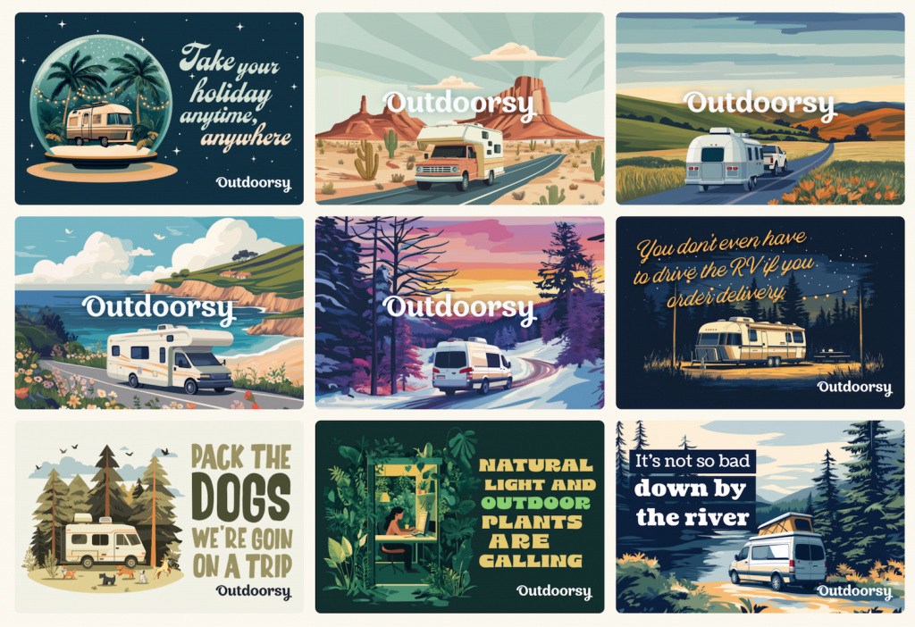 Outdoor gift card designs