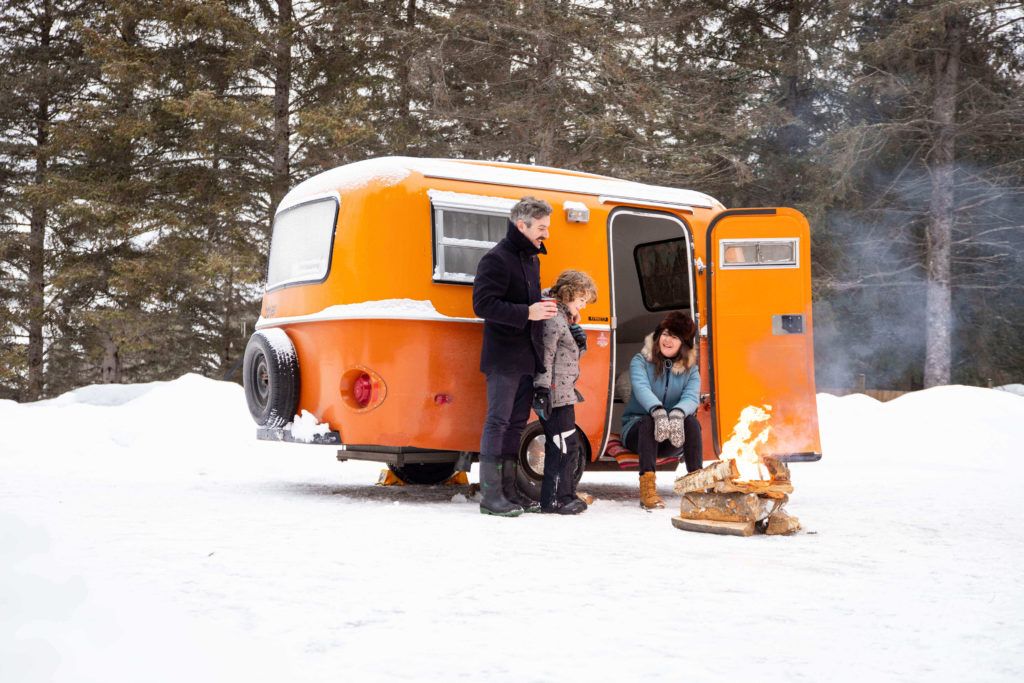 living in a travel trailer in winter
