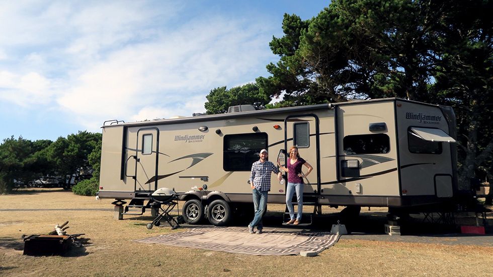 Outside RV in an Oregon RV Park