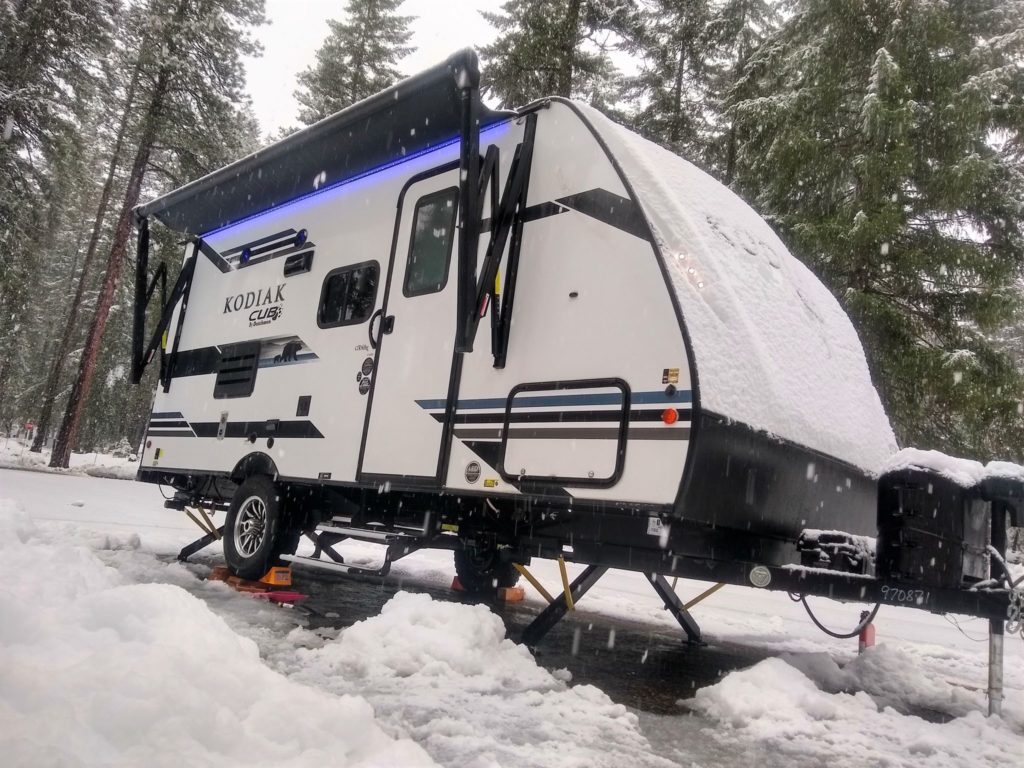 Trailer in snow