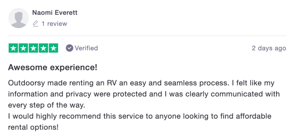 Best RV rental company: outdoorsy reviews