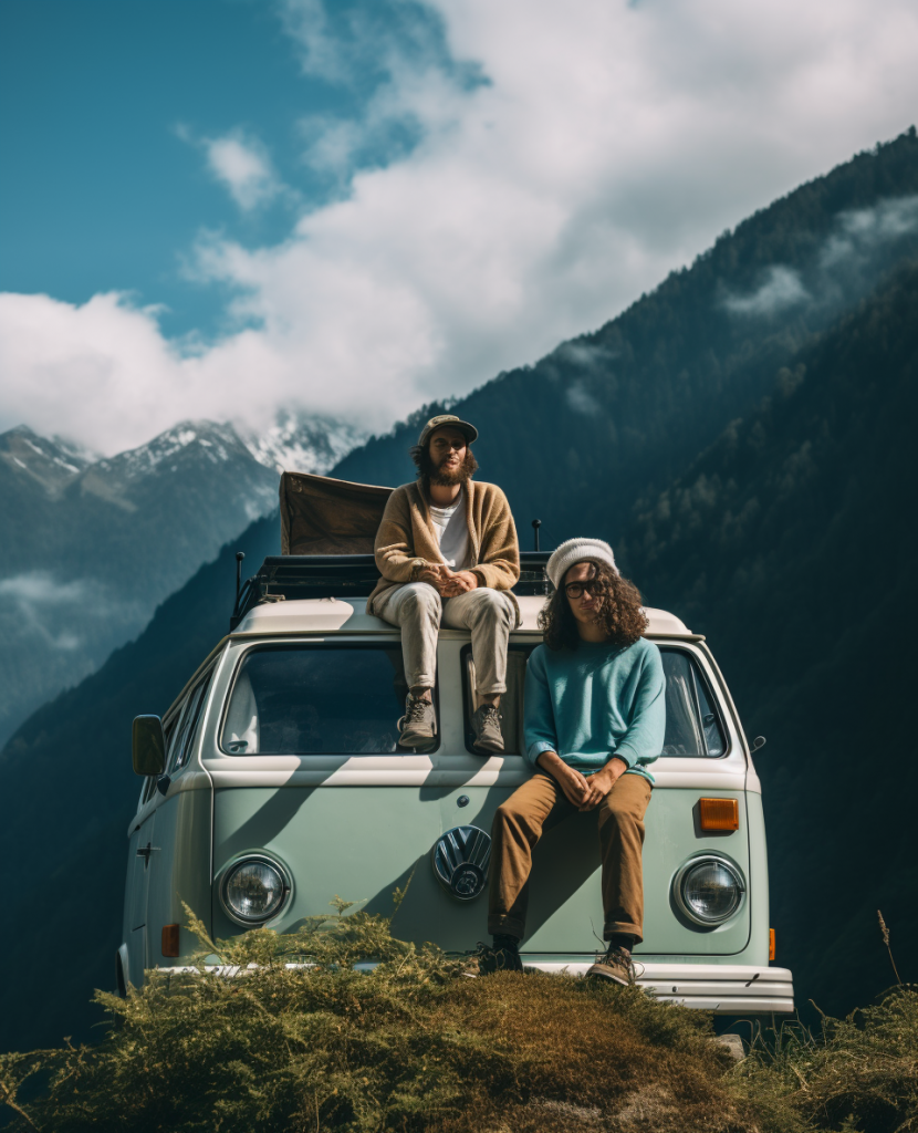 Compact RV in the mountains