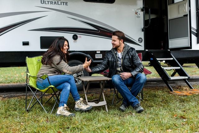 people outside RV