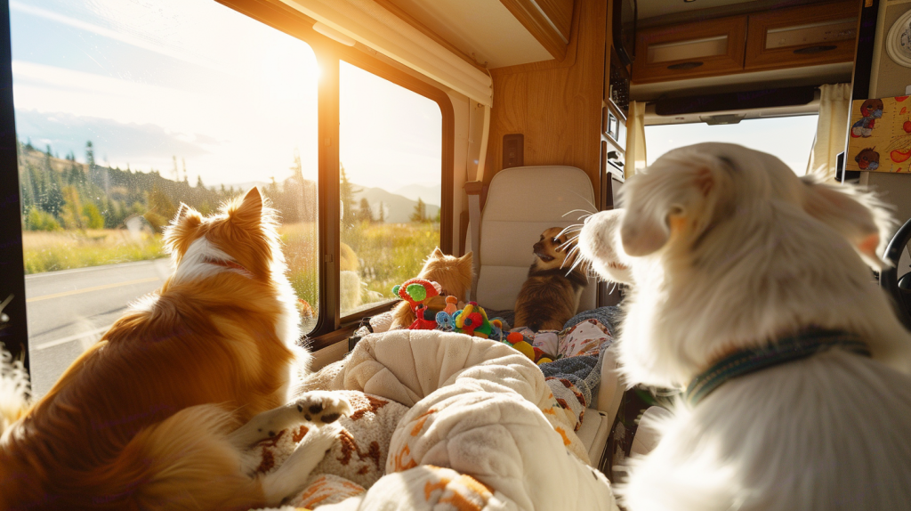 Dogs in campervan
