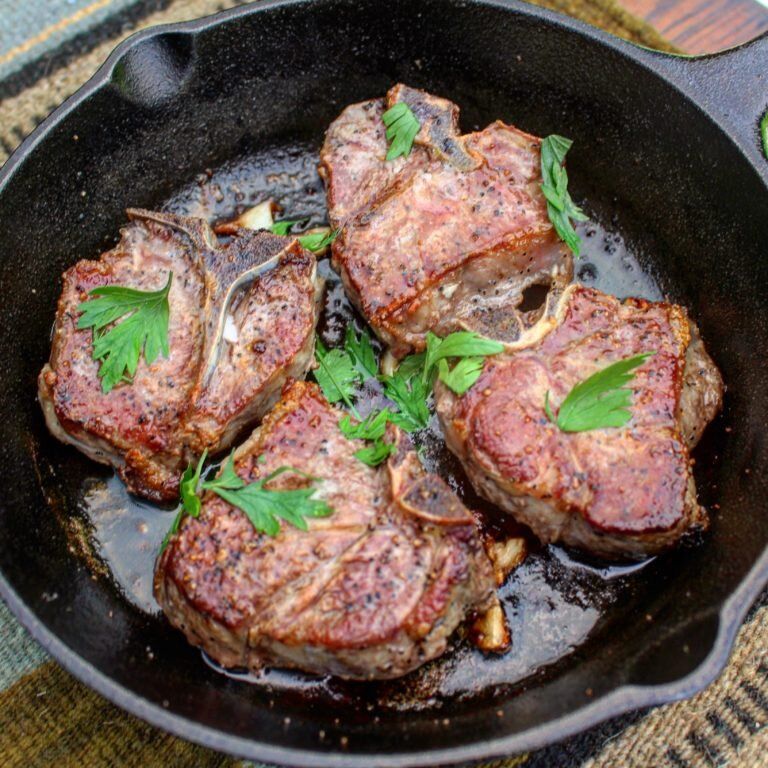 cast iron lamb chops