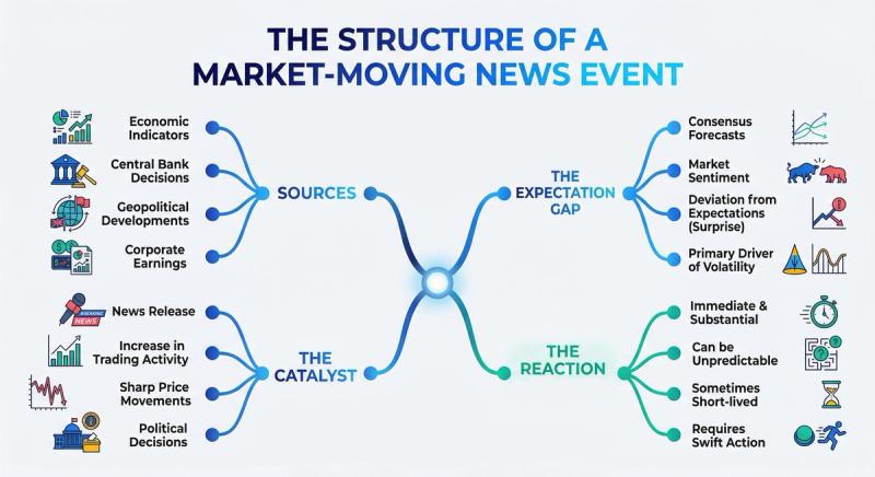The structure of a market-moving news event