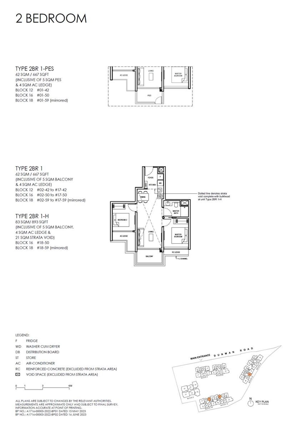 Grand Dunman 名门世家 2BR 1-H floor plan