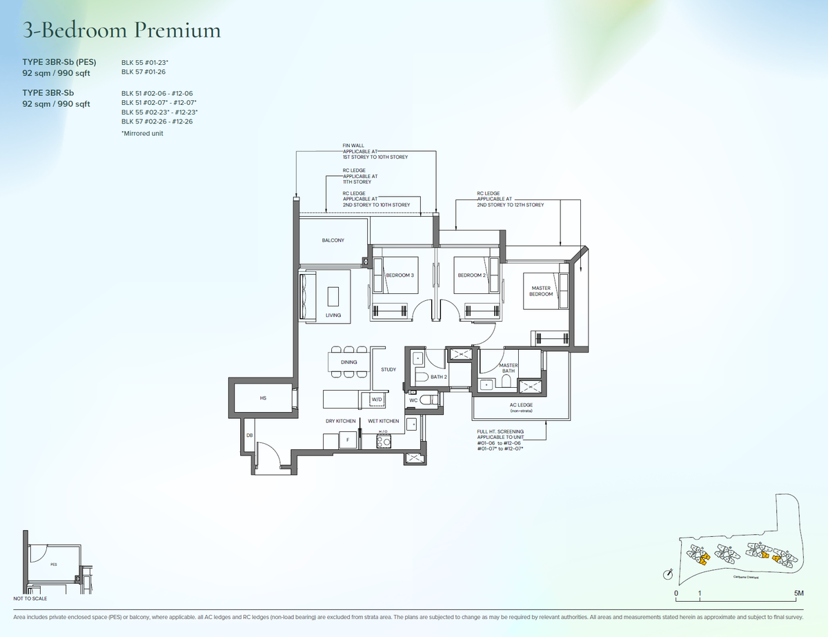 Canberra Crescent Residences 3BR-Sb floor plan
