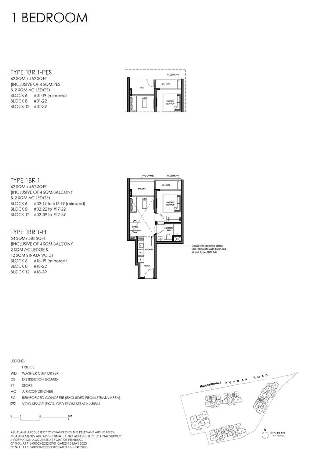Grand Dunman 名门世家 1BR 1-H floor plan