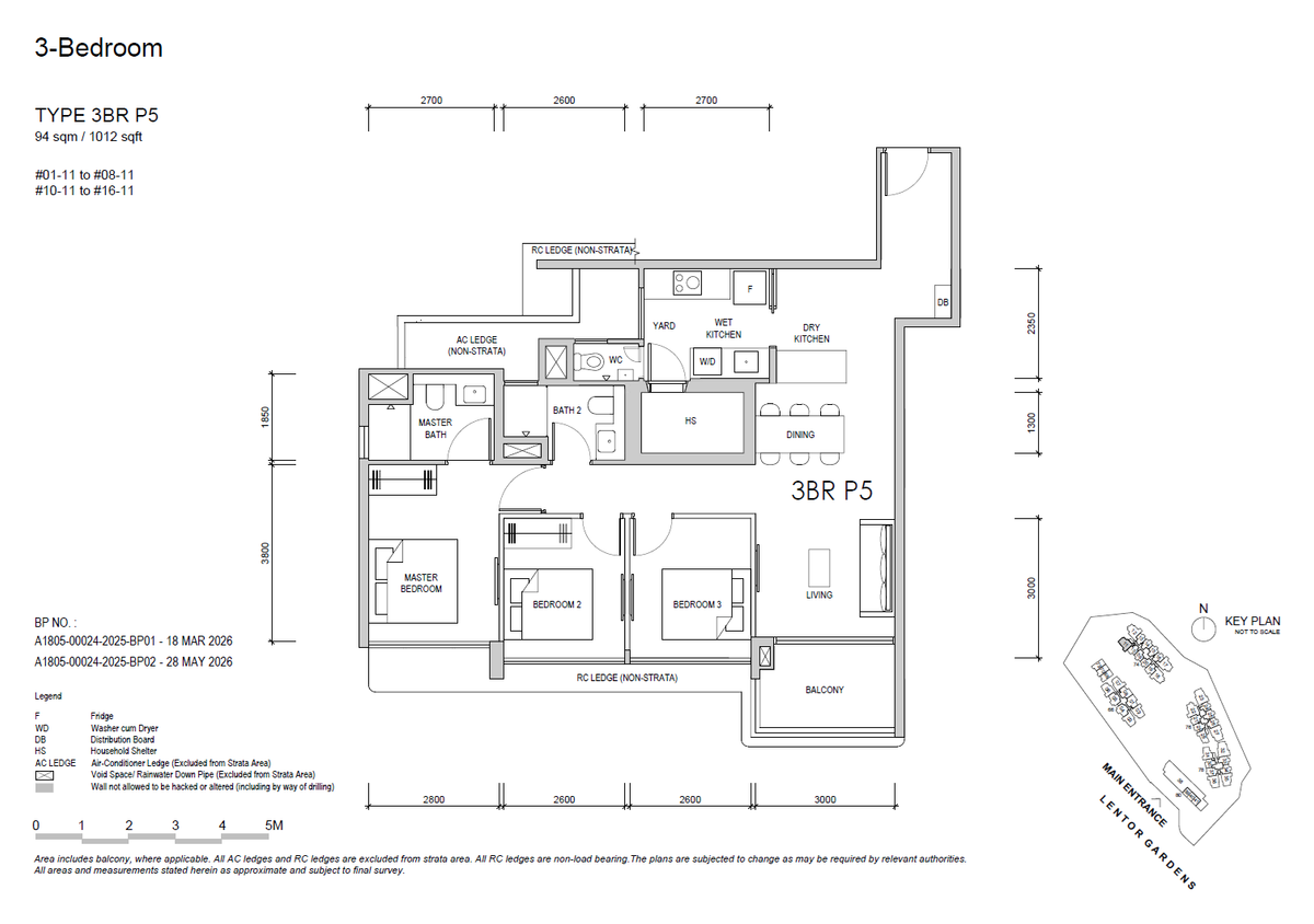 Lentor Gardens Residences 3BR P5 floor plan