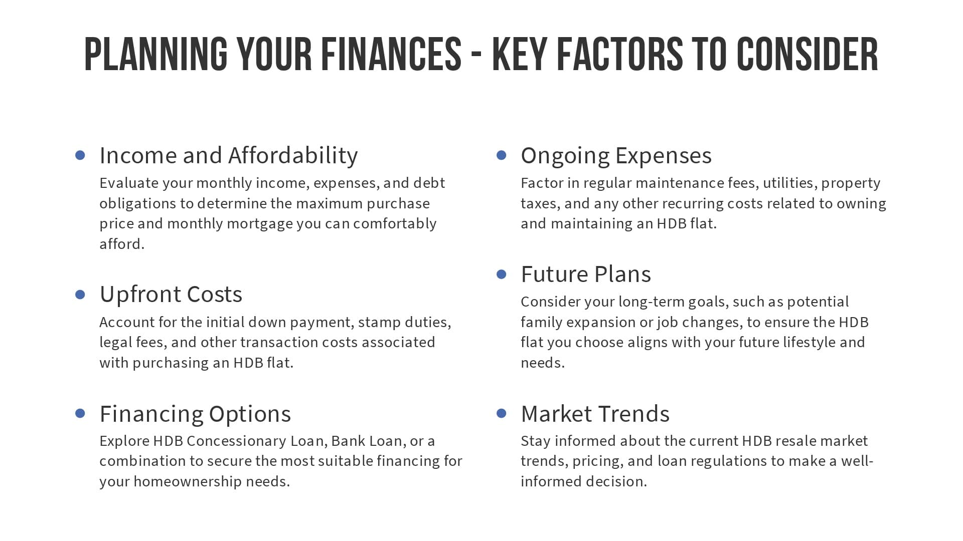 Planning Your Finances - Key Factors to Consider