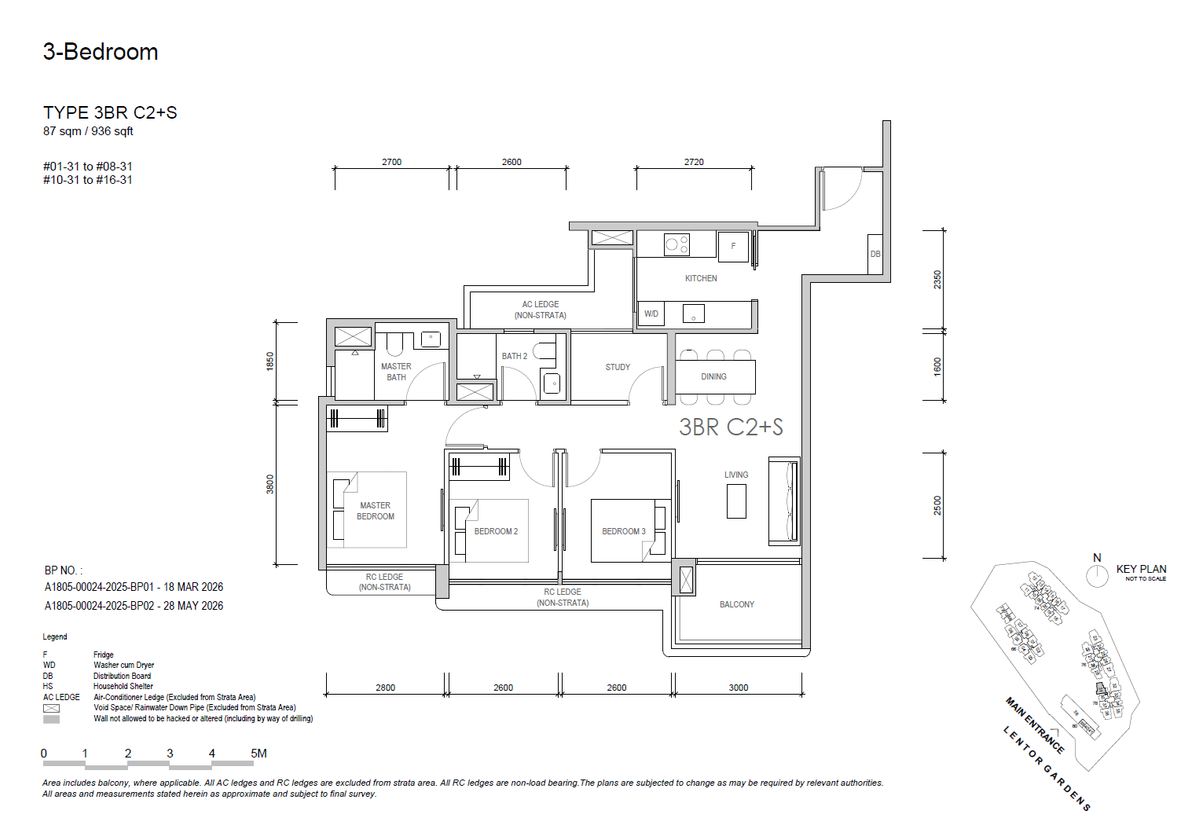 Lentor Gardens Residences 3BR C2+S floor plan