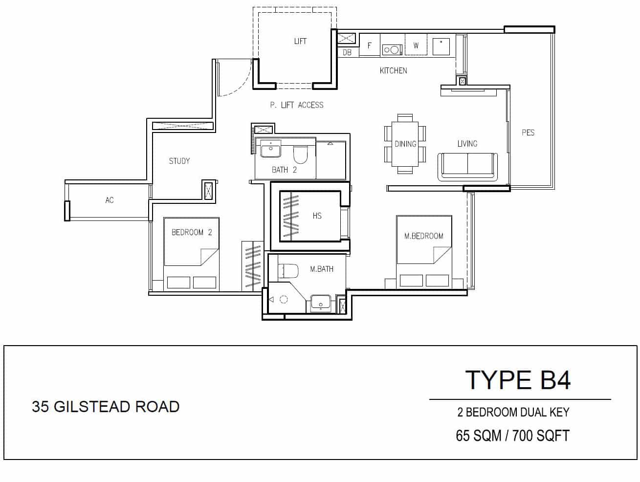 2 BEDROOM DUAL KEY TYPE B4