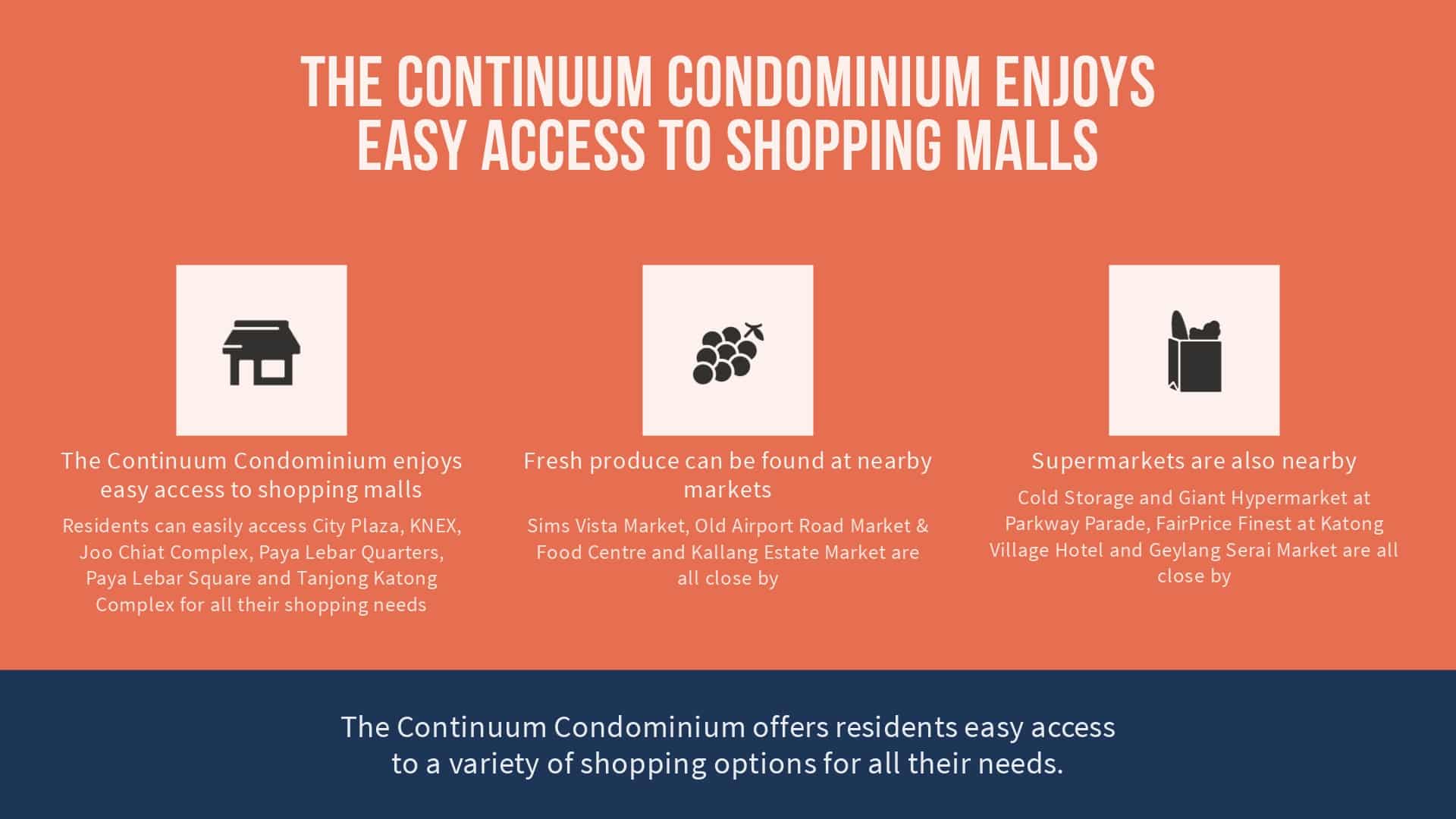 The Continuum Condominium Enjoys Easy Access to Shopping Malls