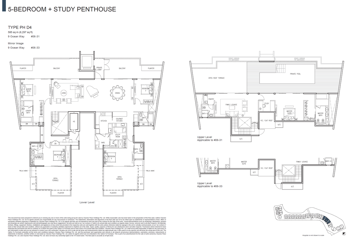 The Residences At W Singapore Sentosa Cove PH D4 floor plan