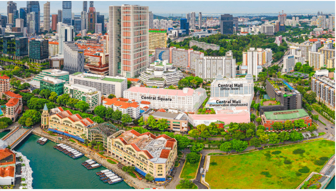 Central Mall and Central Square and Singapore River
