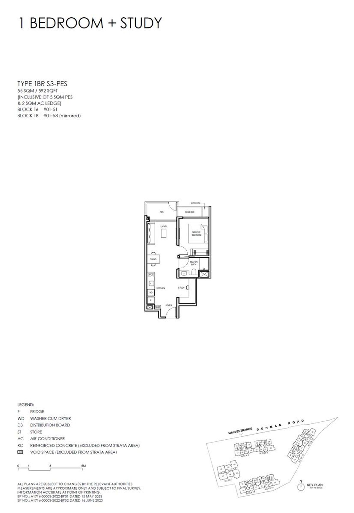 Grand Dunman 名门世家 1BR S3 floor plan