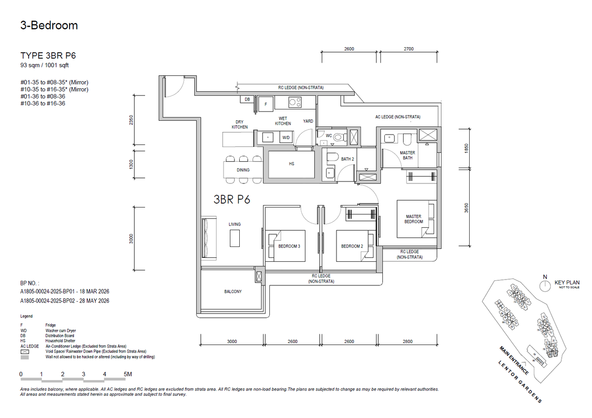 Lentor Gardens Residences 3BR P6 floor plan
