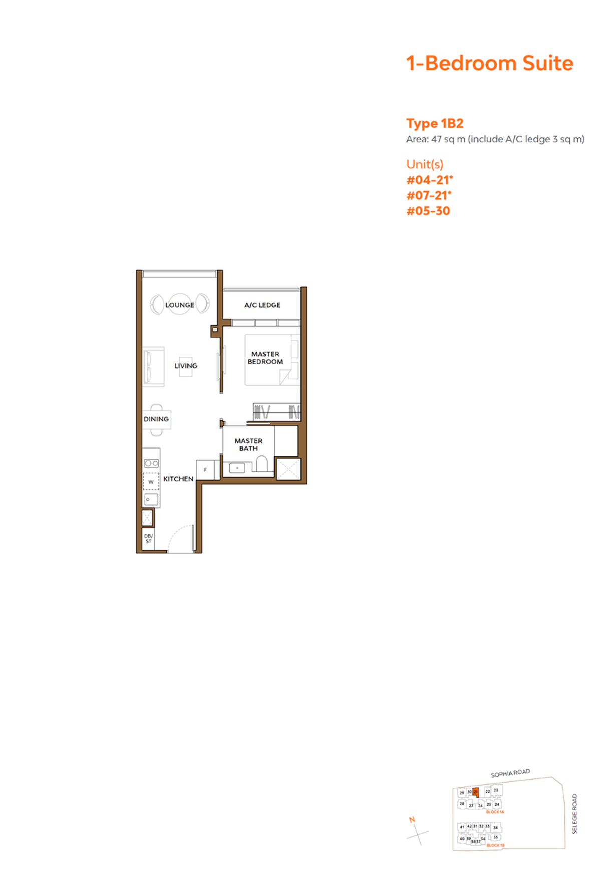 The Collective At One Sophia 1B2 floor plan