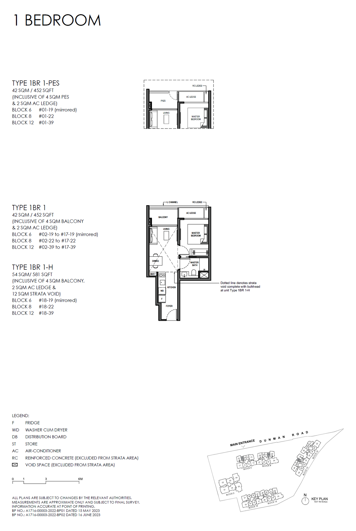 Grand Dunman 名门世家 1BR 1-H floor plan