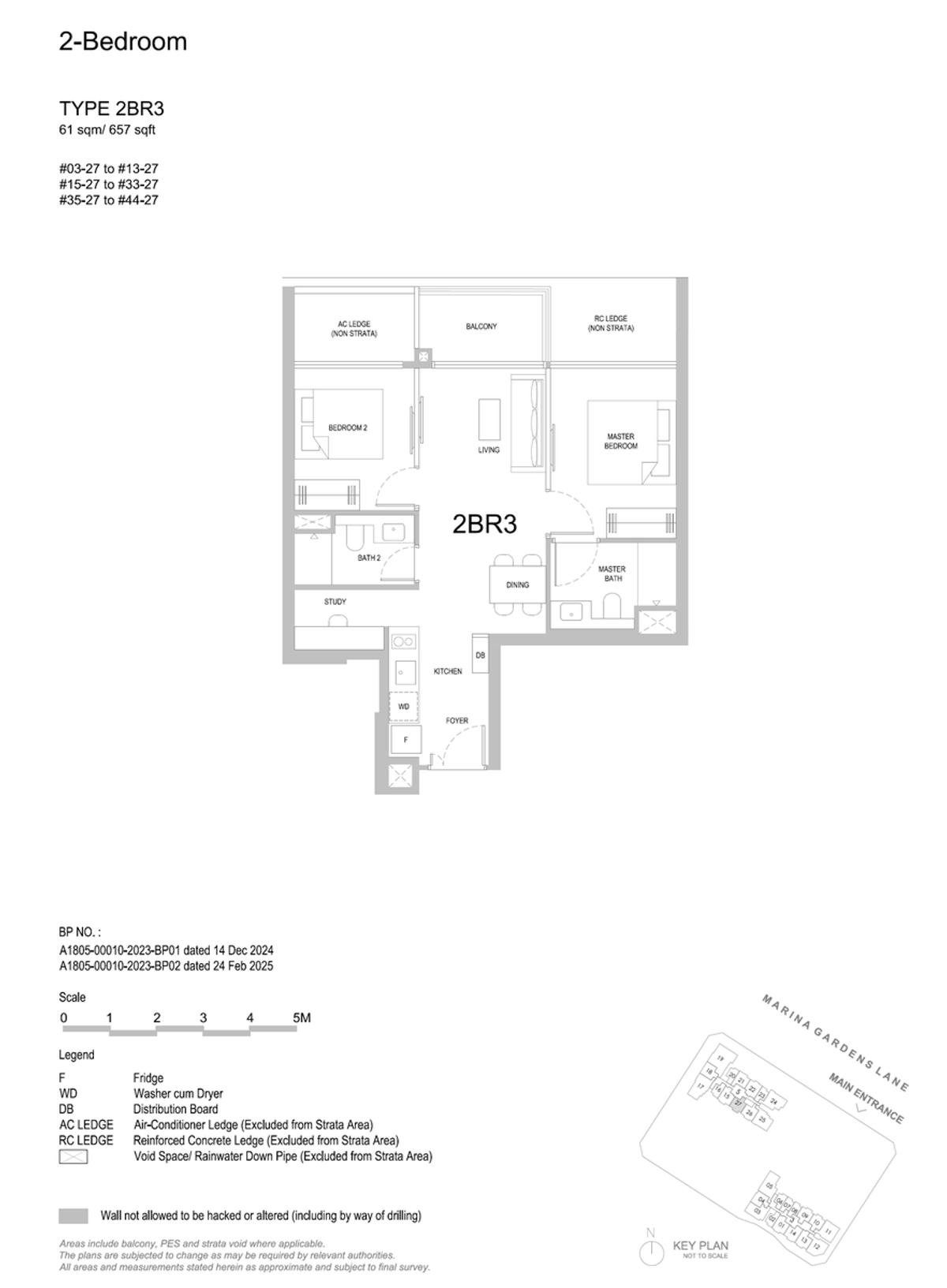 One Marina Gardens 2BR3 floor plan
