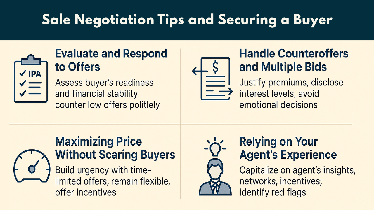 Negotiation tips and securing a buyer