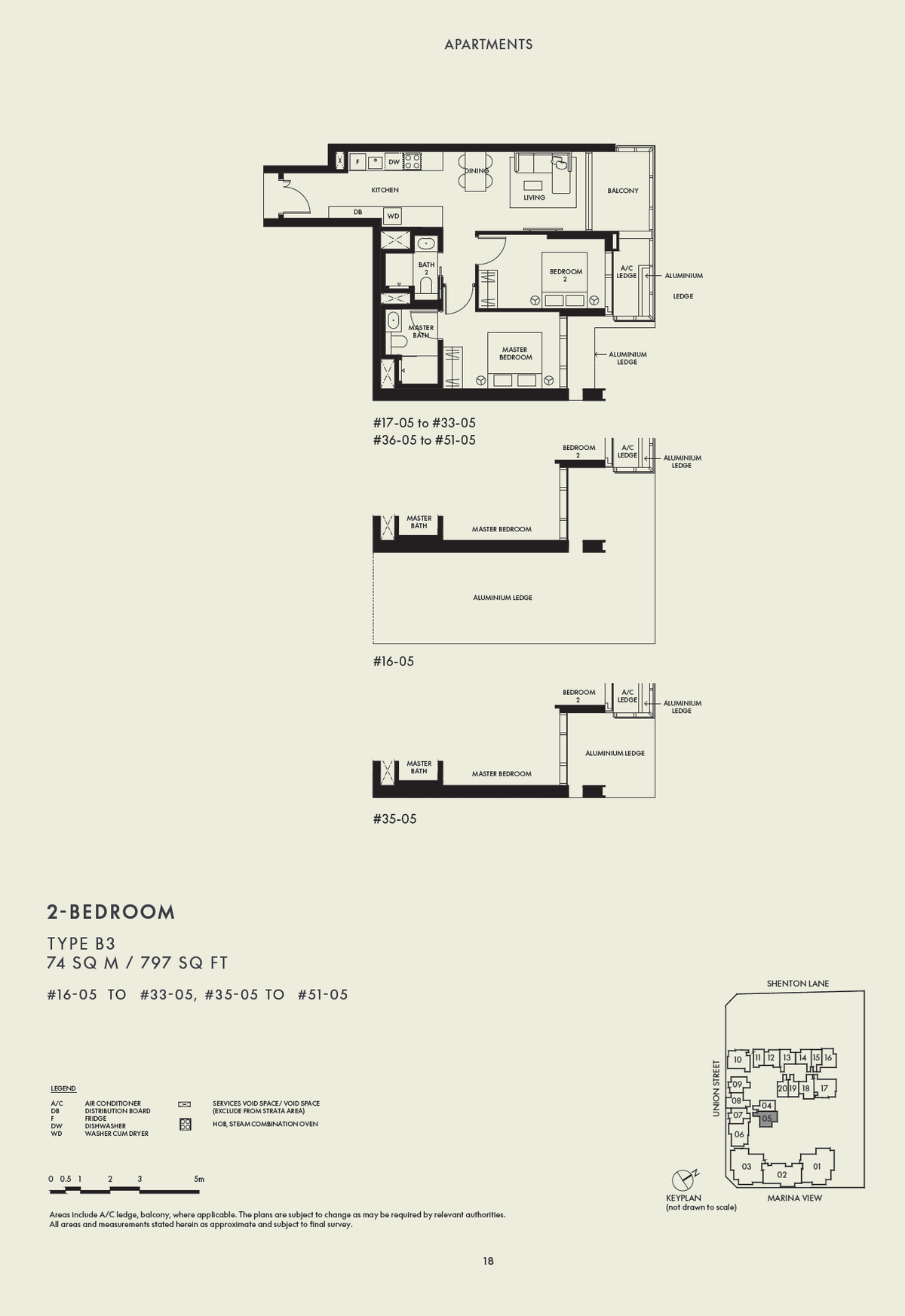 W Residences Marina View - Singapore 滨海景苑 B3 floor plan