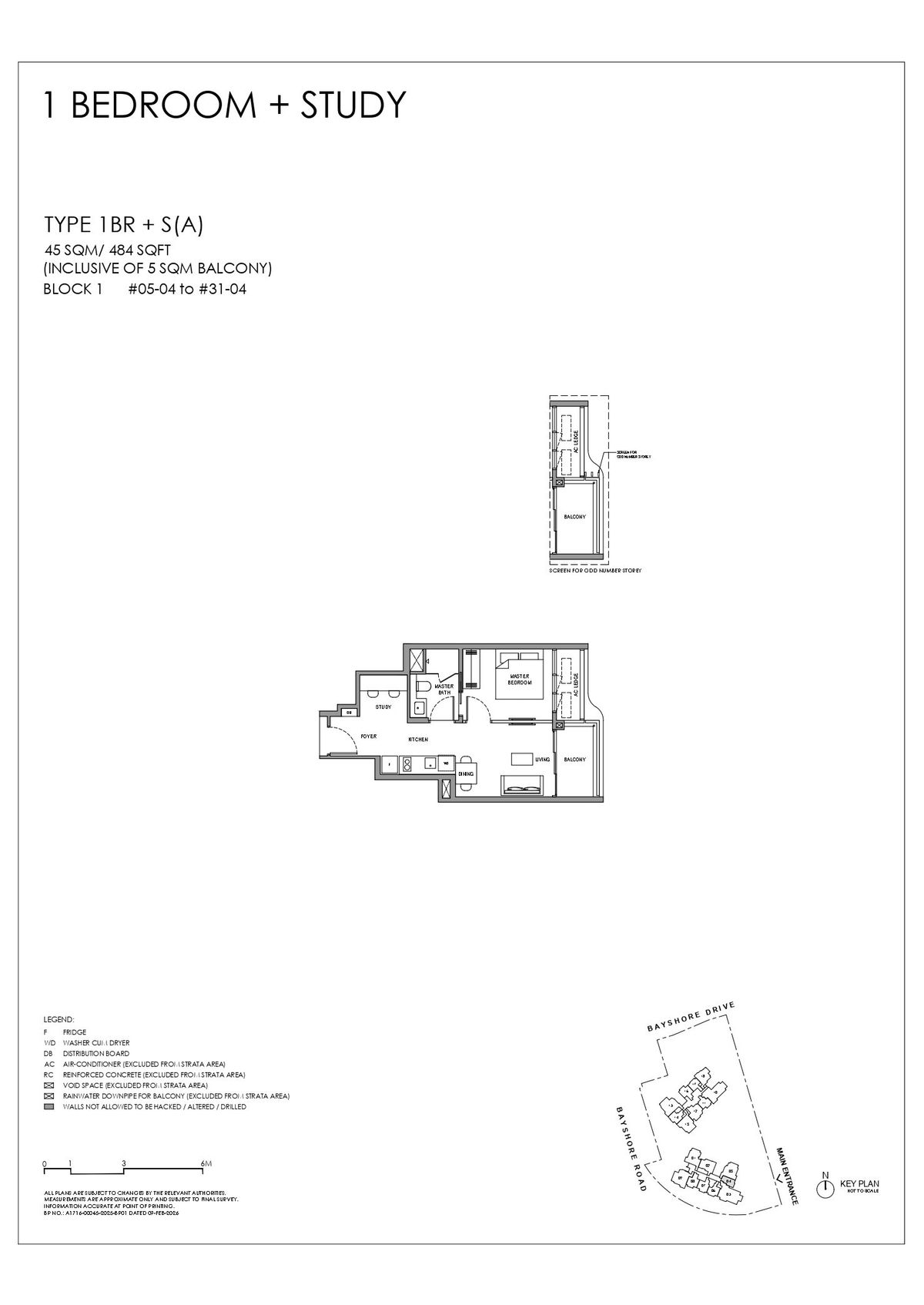 Vela Bay 1BR + S(A) floor plan