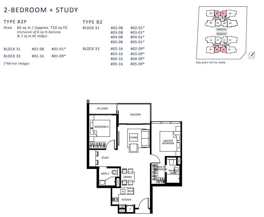 2-BEDROOM+Study TYPE B2P
