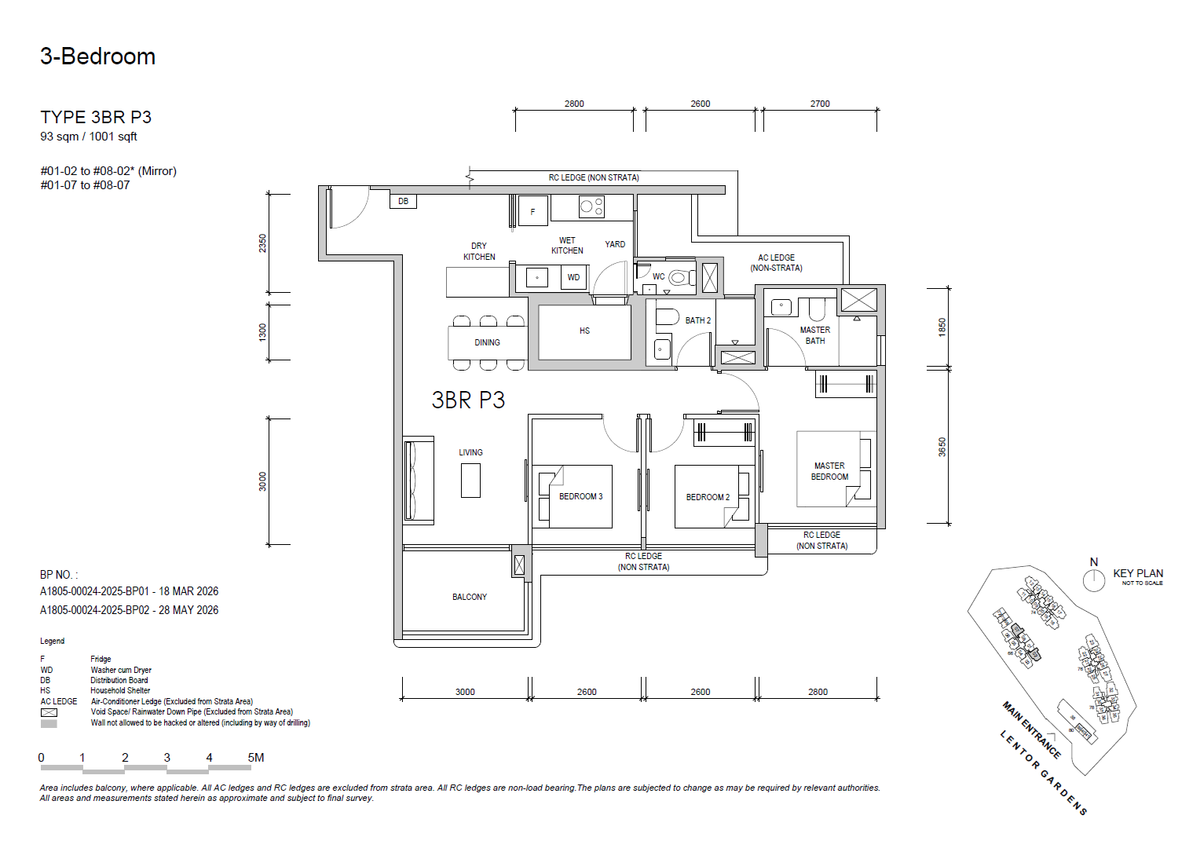 Lentor Gardens Residences 3BR P3 floor plan